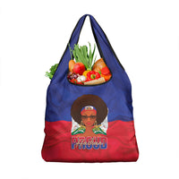 Haiti Flag Day Grocery Bag Haitian Women Proud Flag Wave Style