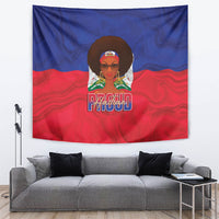 Haiti Flag Day Tapestry Haitian Women Proud Flag Wave Style