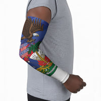 Haiti Flag Day Arm Sleeves Haitian Blood American Heart Eagle With Flag