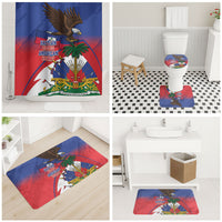 Haiti Flag Day Bathroom Set Haitian Blood American Heart Eagle With Flag