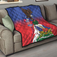 Haiti Flag Day Quilt Haitian Blood American Heart Eagle With Flag