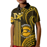 Hawaii Nanakuli High And Intermediate School Kid Polo Shirt Polynesian Kakau Pattern - Wonder Print Shop