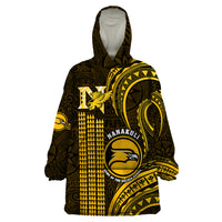 Hawaii Nanakuli High And Intermediate School Wearable Blanket Hoodie Polynesian Kakau Pattern - Wonder Print Shop