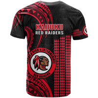 Hawaii Kahuku High And Intermediate School T Shirt Red Raiders Kakau Pattern - Wonder Print Shop