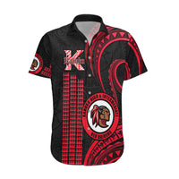 Personalised Hawaii Kahuku High And Intermediate School Hawaiian Shirt Red Raiders Kakau Pattern - Wonder Print Shop