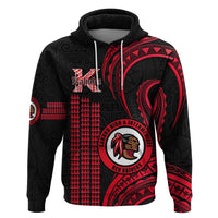 Personalised Hawaii Kahuku High And Intermediate School Hoodie Red Raiders Kakau Pattern - Wonder Print Shop