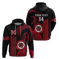 Personalised Hawaii Kahuku High And Intermediate School Hoodie Red Raiders Kakau Pattern - Wonder Print Shop