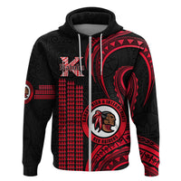 Personalised Hawaii Kahuku High And Intermediate School Hoodie Red Raiders Kakau Pattern - Wonder Print Shop