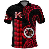 Personalised Hawaii Kahuku High And Intermediate School Polo Shirt Red Raiders Kakau Pattern - Wonder Print Shop