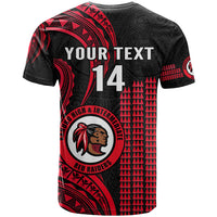 Personalised Hawaii Kahuku High And Intermediate School T Shirt Red Raiders Kakau Pattern - Wonder Print Shop