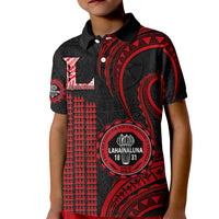 Personalised Hawaii Lahainaluna High School Kid Polo Shirt Polynesian Kakau Pattern - Wonder Print Shop
