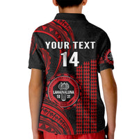 Personalised Hawaii Lahainaluna High School Kid Polo Shirt Polynesian Kakau Pattern - Wonder Print Shop