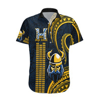 Hawaii Hilo High School Hawaiian Shirt Vikings Polynesian Kakau Pattern - Wonder Print Shop