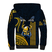 Hawaii Hilo High School Sherpa Hoodie Vikings Polynesian Kakau Pattern - Wonder Print Shop
