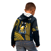 Personalised Hawaii Hilo High School Kid Hoodie Vikings Polynesian Kakau Pattern - Wonder Print Shop