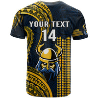 Personalised Hawaii Hilo High School T Shirt Vikings Polynesian Kakau Pattern - Wonder Print Shop