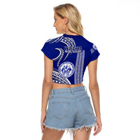 Hawaii Waiakea High School Raglan Cropped T Shirt Polynesian Kakau Pattern - Wonder Print Shop