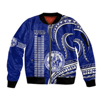 Hawaii Waiakea High School Sleeve Zip Bomber Jacket Polynesian Kakau Pattern - Wonder Print Shop