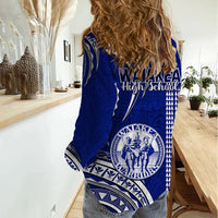 Hawaii Waiakea High School Women Casual Shirt Polynesian Kakau Pattern - Wonder Print Shop