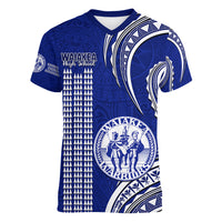 Hawaii Waiakea High School Women V Neck T Shirt Polynesian Kakau Pattern - Wonder Print Shop