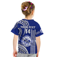Personalised Hawaii Waiakea High School Kid T Shirt Polynesian Kakau Pattern - Wonder Print Shop