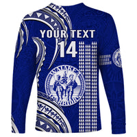 Personalised Hawaii Waiakea High School Long Sleeve Shirt Polynesian Kakau Pattern - Wonder Print Shop