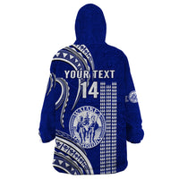 Personalised Hawaii Waiakea High School Wearable Blanket Hoodie Polynesian Kakau Pattern - Wonder Print Shop