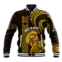 Personalised Hawaii Mililani High School Baseball Jacket Polynesian Kakau Pattern - Wonder Print Shop