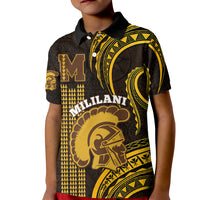 Personalised Hawaii Mililani High School Kid Polo Shirt Polynesian Kakau Pattern - Wonder Print Shop