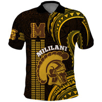 Personalised Hawaii Mililani High School Polo Shirt Polynesian Kakau Pattern - Wonder Print Shop