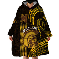 Personalised Hawaii Mililani High School Wearable Blanket Hoodie Polynesian Kakau Pattern - Wonder Print Shop