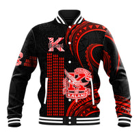 Personalised Hawaii Kalani High School Baseball Jacket Polynesian Kakau Pattern - Wonder Print Shop