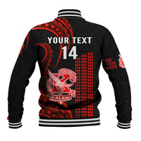 Personalised Hawaii Kalani High School Baseball Jacket Polynesian Kakau Pattern - Wonder Print Shop