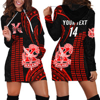 Personalised Hawaii Kalani High School Hoodie Dress Polynesian Kakau Pattern - Wonder Print Shop