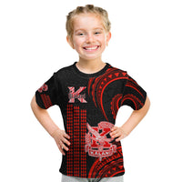Personalised Hawaii Kalani High School Kid T Shirt Polynesian Kakau Pattern - Wonder Print Shop