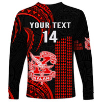 Personalised Hawaii Kalani High School Long Sleeve Shirt Polynesian Kakau Pattern - Wonder Print Shop
