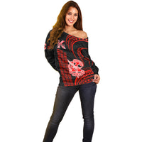 Personalised Hawaii Kalani High School Off Shoulder Sweater Polynesian Kakau Pattern - Wonder Print Shop