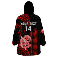 Personalised Hawaii Kalani High School Wearable Blanket Hoodie Polynesian Kakau Pattern - Wonder Print Shop