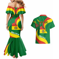 Personalised Bolivia Couples Matching Mermaid Dress And Hawaiian Shirt Bolivian Kantuta Happy 198th Independence Day - Wonder Print Shop