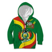 Personalised Bolivia Kid Hoodie Bolivian Kantuta Happy 198th Independence Day - Wonder Print Shop