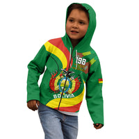 Personalised Bolivia Kid Hoodie Bolivian Kantuta Happy 198th Independence Day - Wonder Print Shop