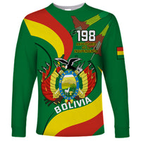 Personalised Bolivia Long Sleeve Shirt Bolivian Kantuta Happy 198th Independence Day - Wonder Print Shop