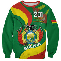 Personalised Bolivia Sweatshirt Bolivian Kantuta Happy 198th Independence Day - Wonder Print Shop