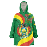 Personalised Bolivia Wearable Blanket Hoodie Bolivian Kantuta Happy 198th Independence Day - Wonder Print Shop