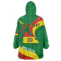 Personalised Bolivia Wearable Blanket Hoodie Bolivian Kantuta Happy 198th Independence Day - Wonder Print Shop