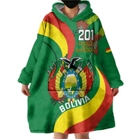 Personalised Bolivia Wearable Blanket Hoodie Bolivian Kantuta Happy 198th Independence Day - Wonder Print Shop