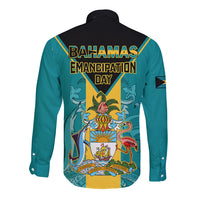Bahamas Long Sleeve Button Shirt Happy Bahamian Emancipation Day - Wonder Print Shop