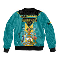 Bahamas Sleeve Zip Bomber Jacket Happy Bahamian Emancipation Day - Wonder Print Shop
