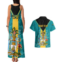 Personalised Bahamas Couples Matching Tank Maxi Dress And Hawaiian Shirt Happy Bahamian Emancipation Day - Wonder Print Shop