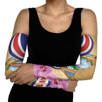 Costa Rica Independence Day Arm Sleeves 506 Proud Yiguirro With Orchid - Wonder Print Shop